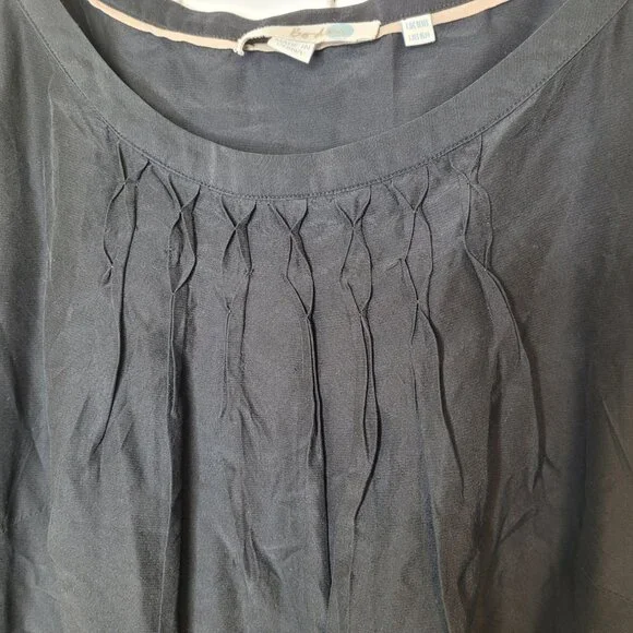 Boden Womens Black Silk Blend Midi Dress 6 Coquette Old Money Office Siren - Picture 5 of 8